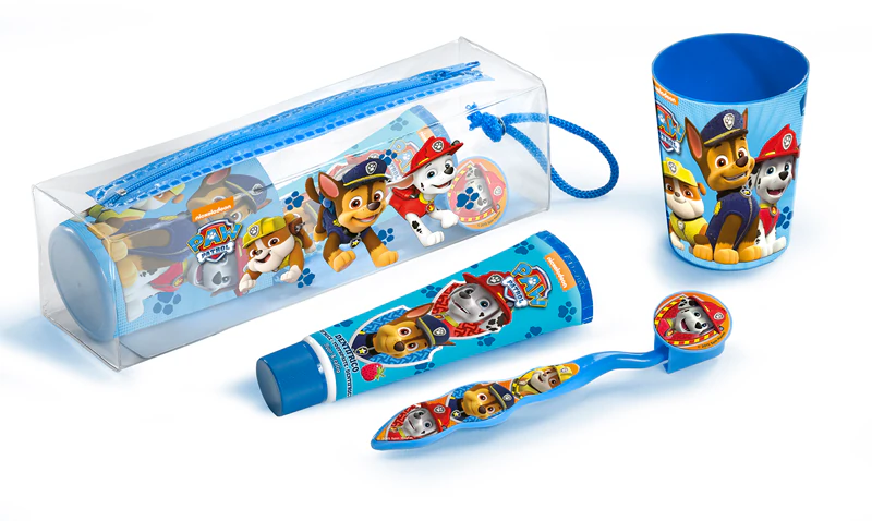 Kit de higiene bucal portátil Nickelodeon Paw Patrol para crianças a partir de 6 anos.