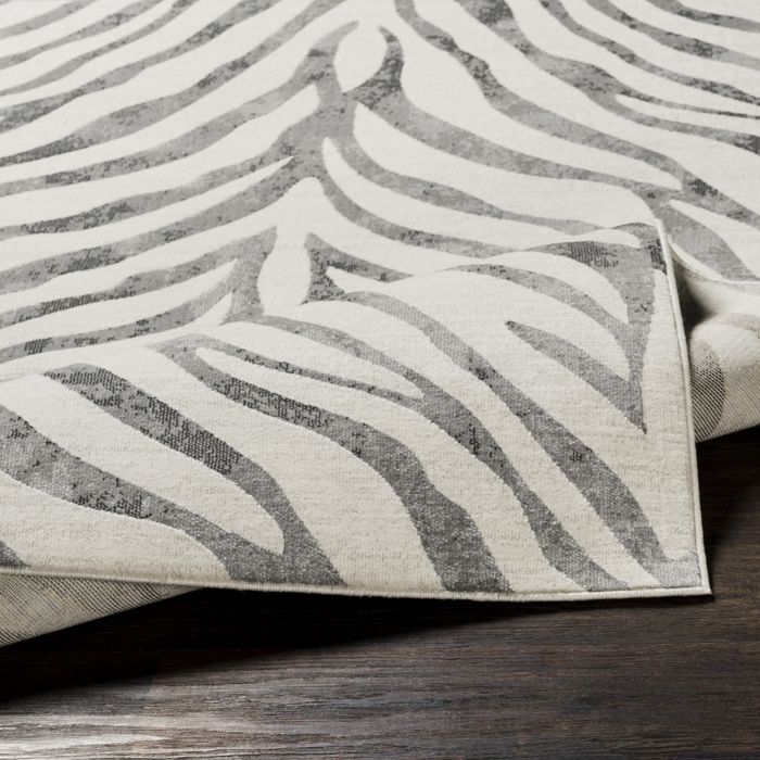 LIVABLISS Bohemian Zebra Short Pile Living Room Rug CYBELE 120x170cm Dark Grey/Beige