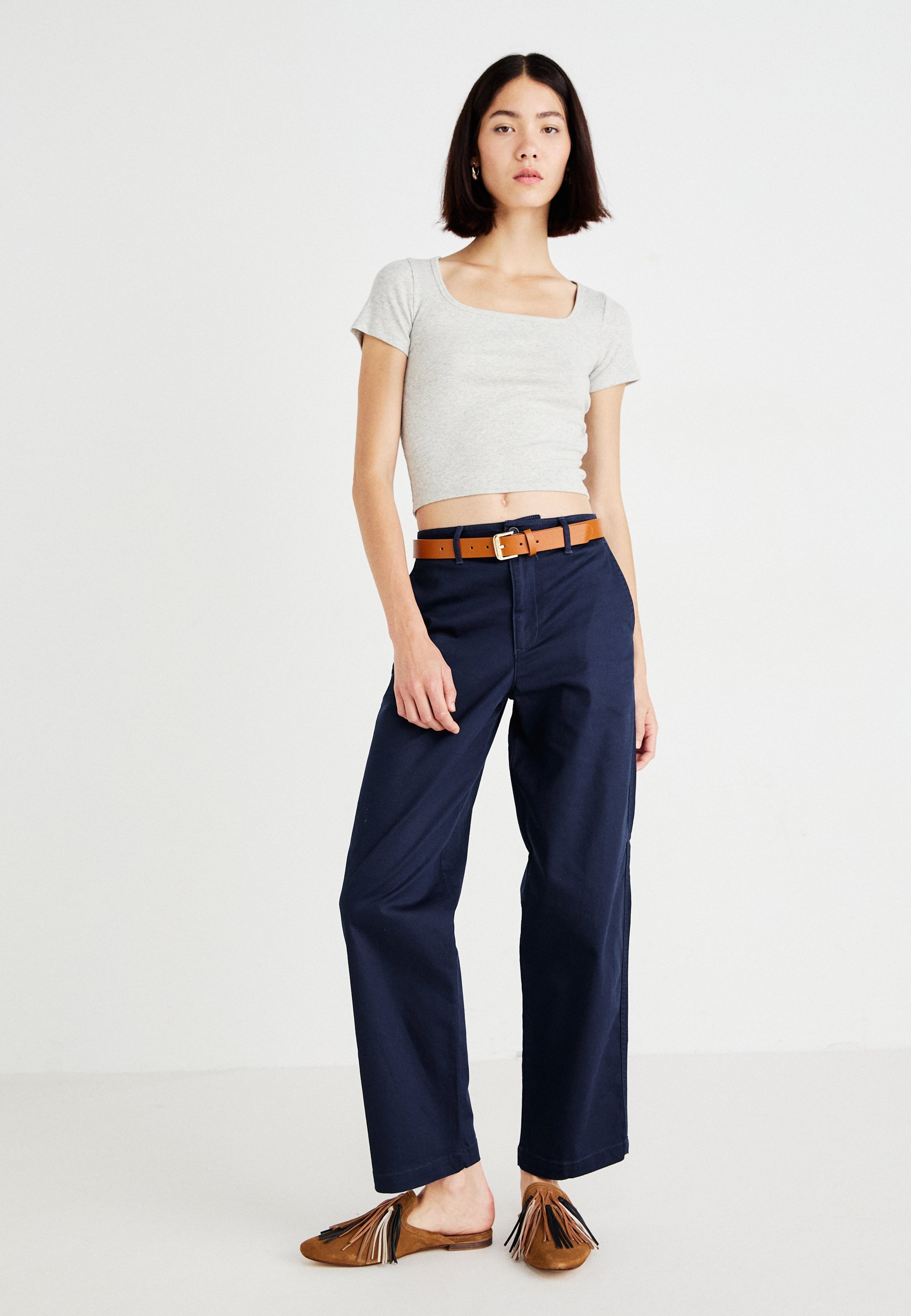 PCKOPAS JEANS PAS 2 PAKET - Pas - črn/konjak