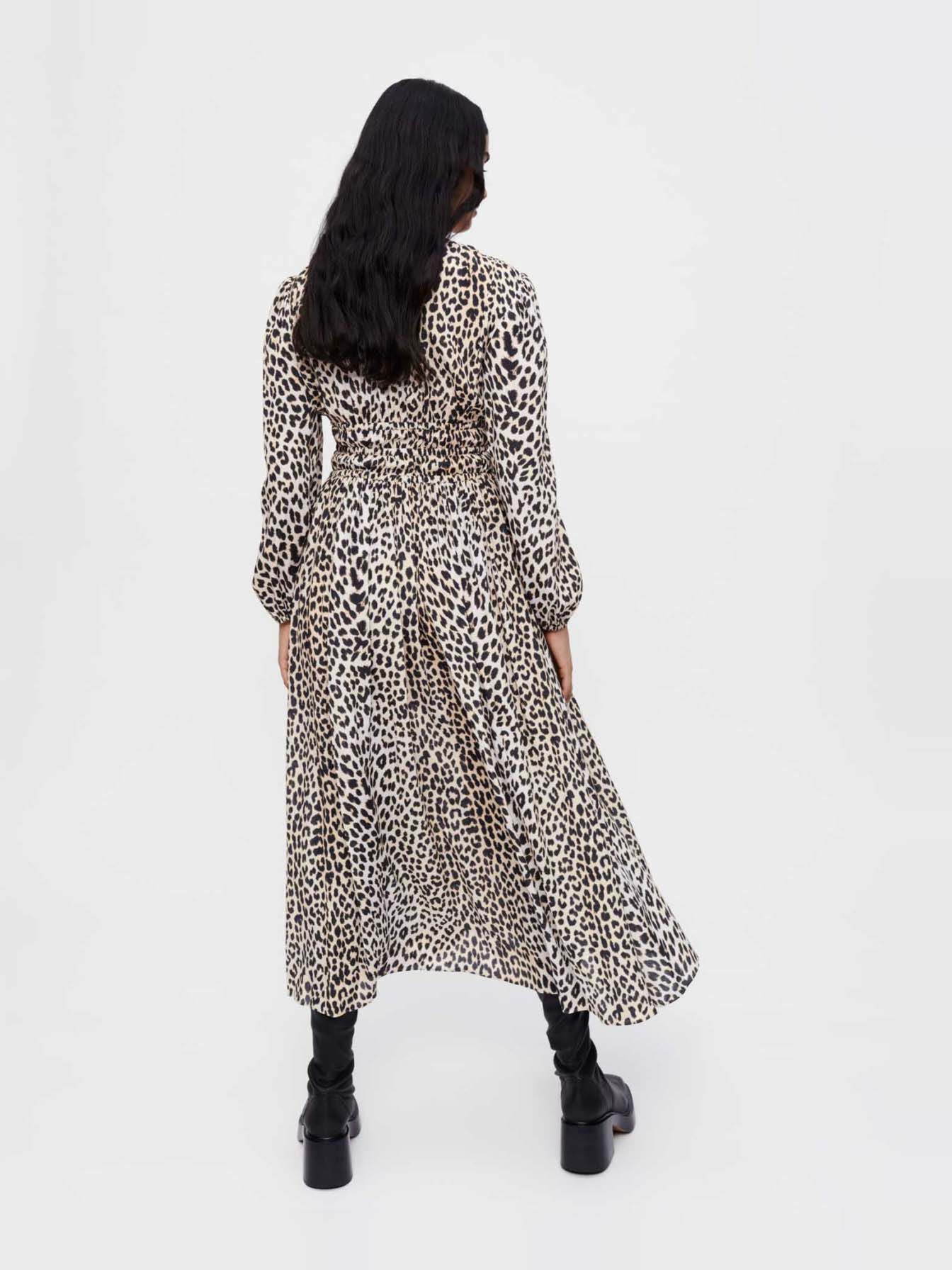 Maxi-jurk van viscose met luipaardprint - Licht luipaard