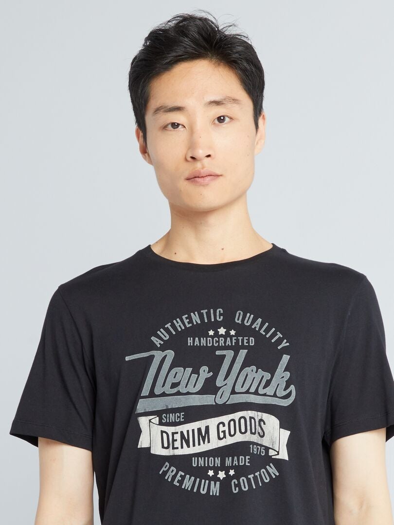 T-shirt met korte mouwen en print - zwart