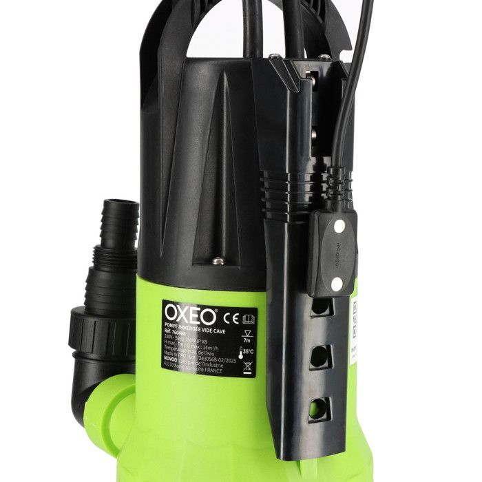 Bomba sumergible de 750 W con sensor electrónico integrado - Bomba para la eliminación de aguas sucias - Altura de elevación de 7 m - Cable de 10 m