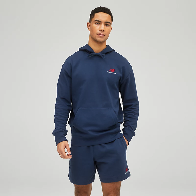 Bluzy z kapturem unisex z dzianiny frotte Uni-ssentials – NATURAL INDIGO