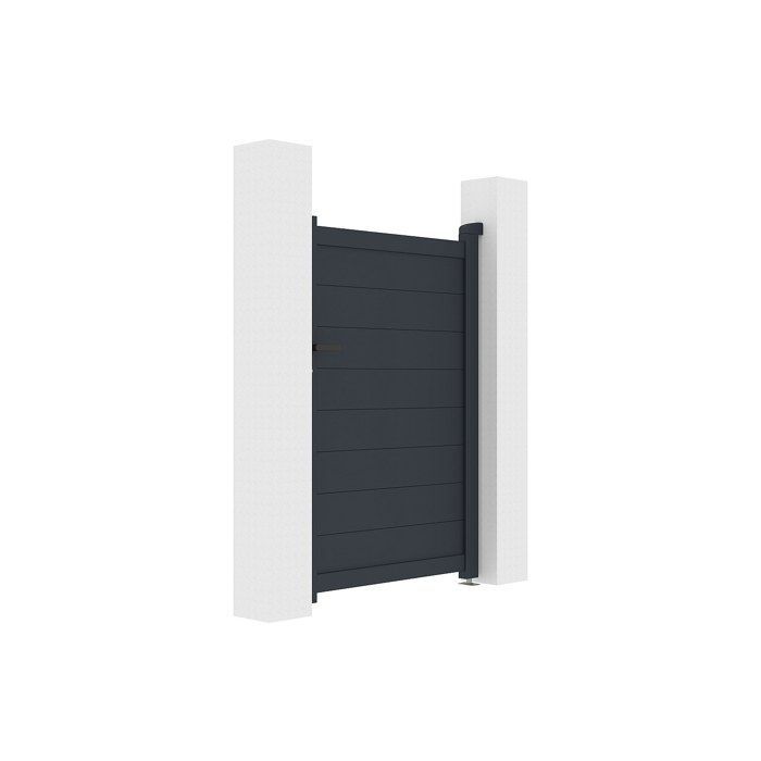 Puerta batiente de aluminio macizo NAZARIO, 103 cm de ancho x 150 cm de alto, color antracita.