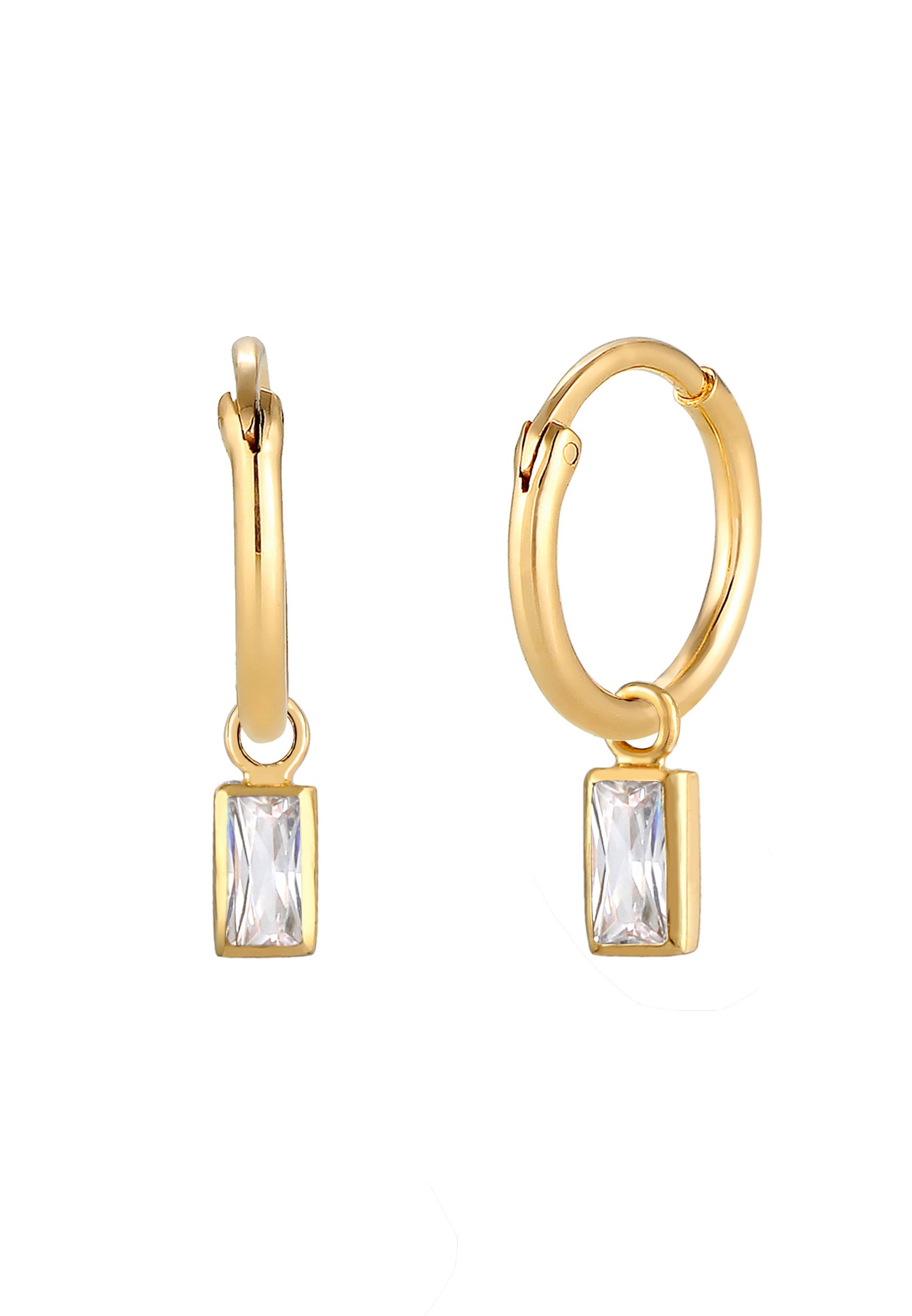 Elli Élégant Filigrane avec des Zircones Boucles d'Oreilles Femme - (925/1000) Argent Plaqué Or