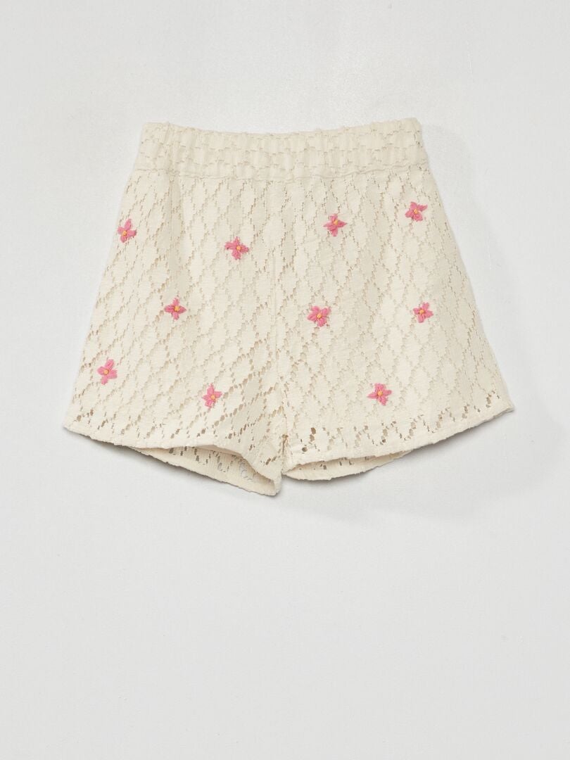Gehaakte shorts - WIT