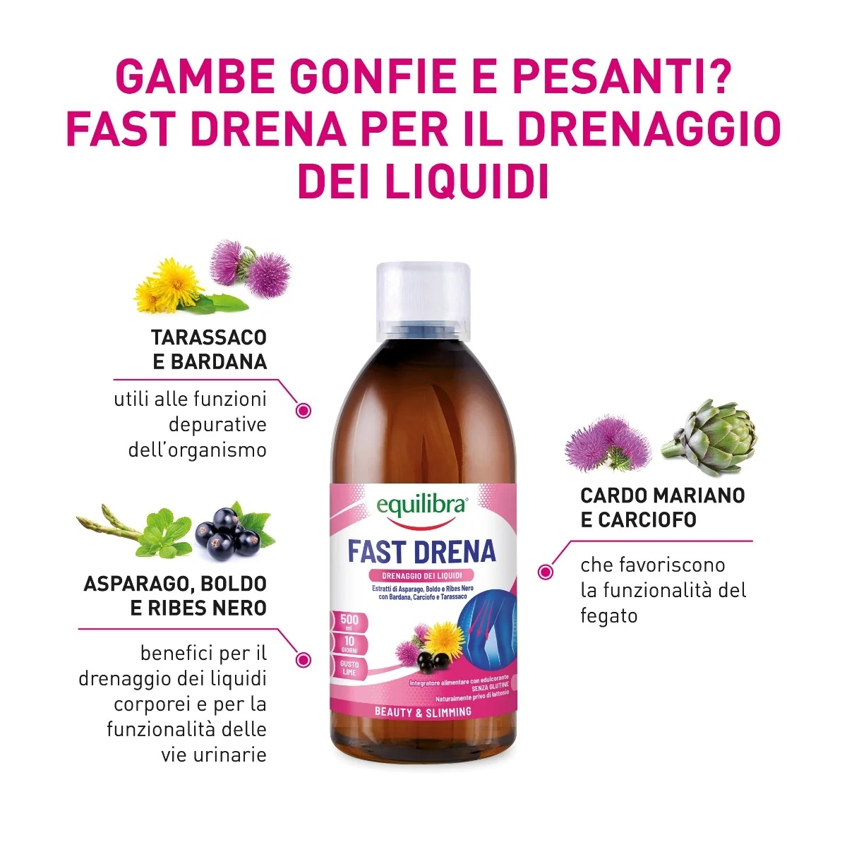 EQUILIBRA Equilibra Fast Drena Lime 500 ml Drainage supplement