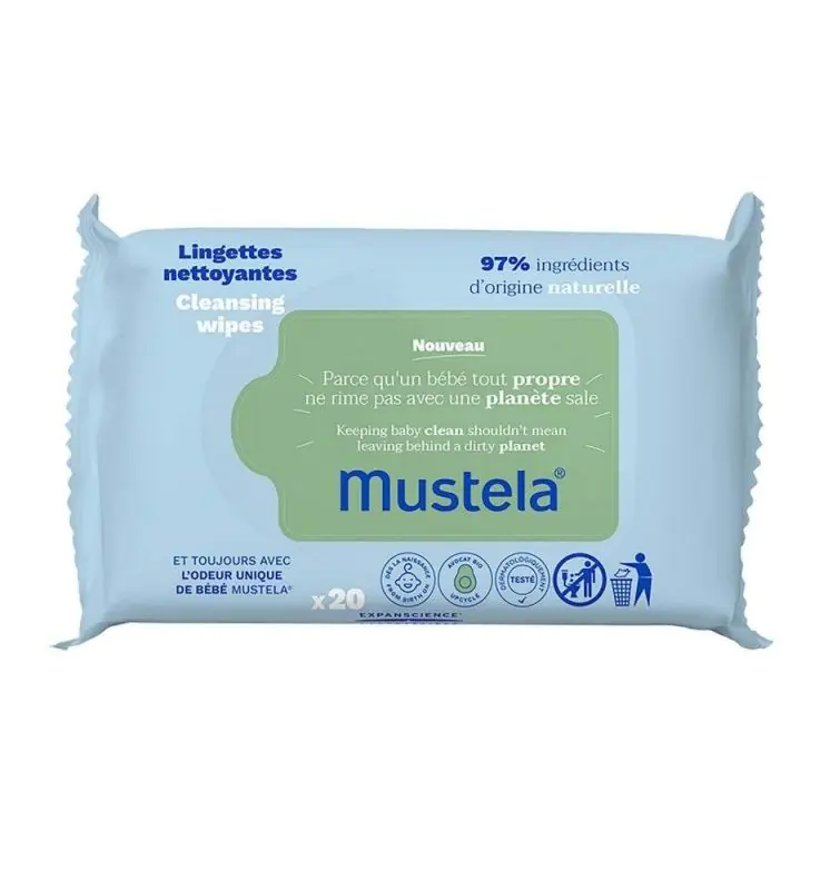 Mustela Chusteczki Oczyszczające z organicznym awokado