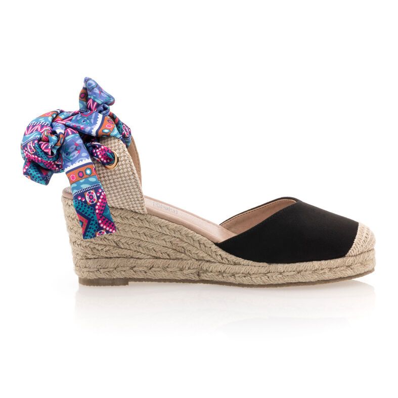 Zwarte espadrilles voor dames met touwzolen