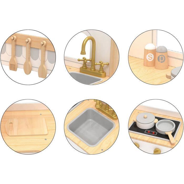 Cuisine Enfant - MAMABRUM - Mamabrum L - Bois MDF - Accessoires Inclus - 84x84x85cm
