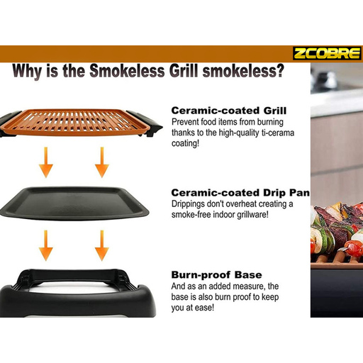 Klack Smokeless Copper Grill Powerful Portable Barbecue