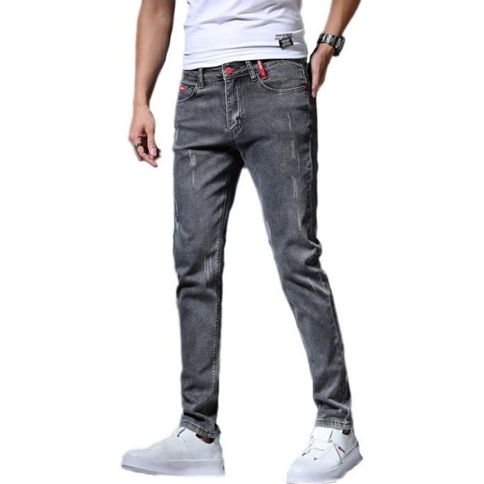 Pantalones vaqueros ajustados para hombre FUNMOON - Elásticos - Gris oscuro