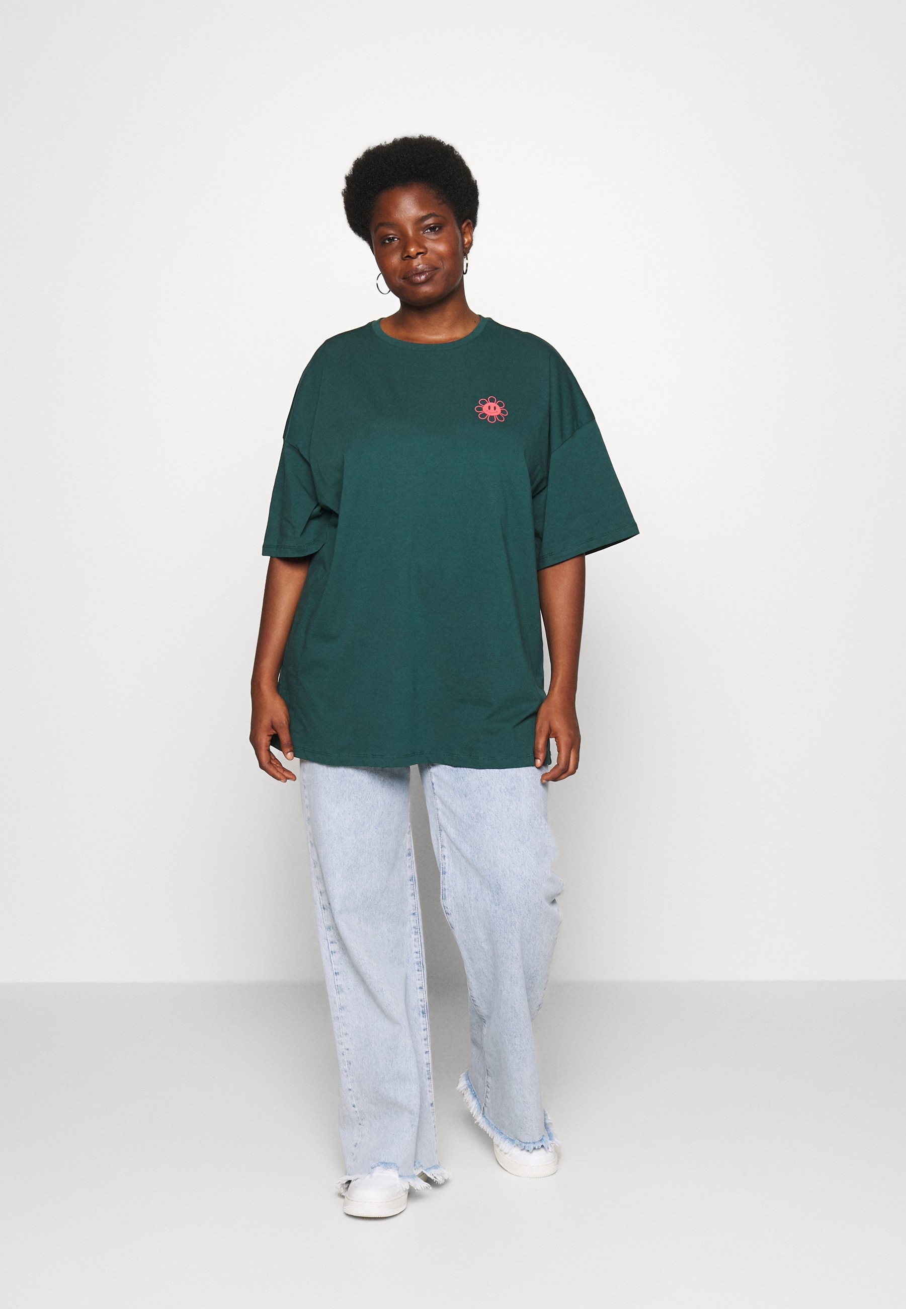 Even&Odd Curvy LIZ FEEL GREAT - T-shirt stampata - verde acqua