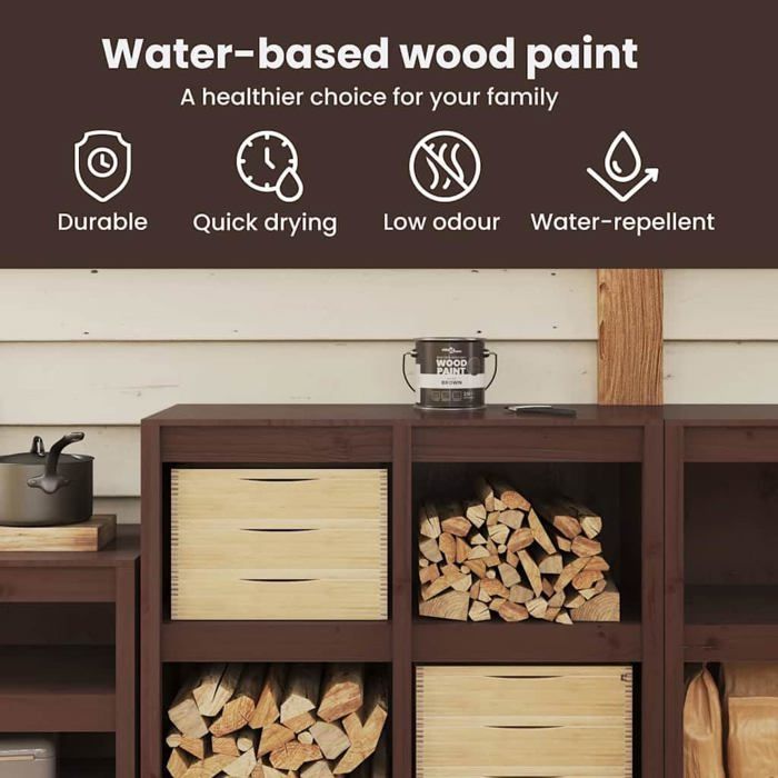 Peinture extérieure pour bois - vidaXL - Vert - 2,5 l - Formule à base d'eau - Couverture jusqu'à 30 m²