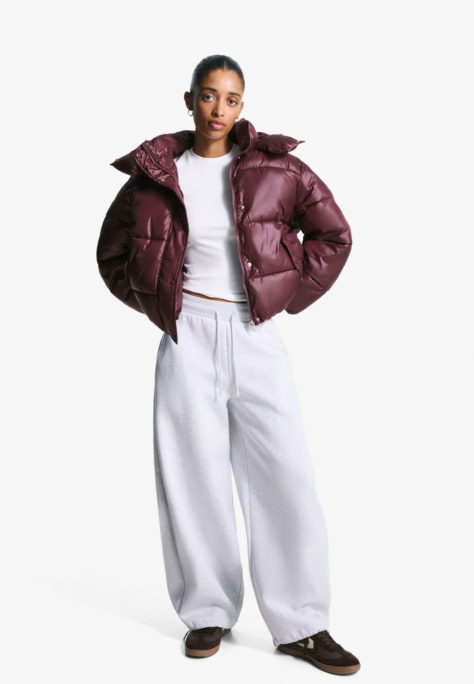 Veste d'hiver Bershka - rouge foncé