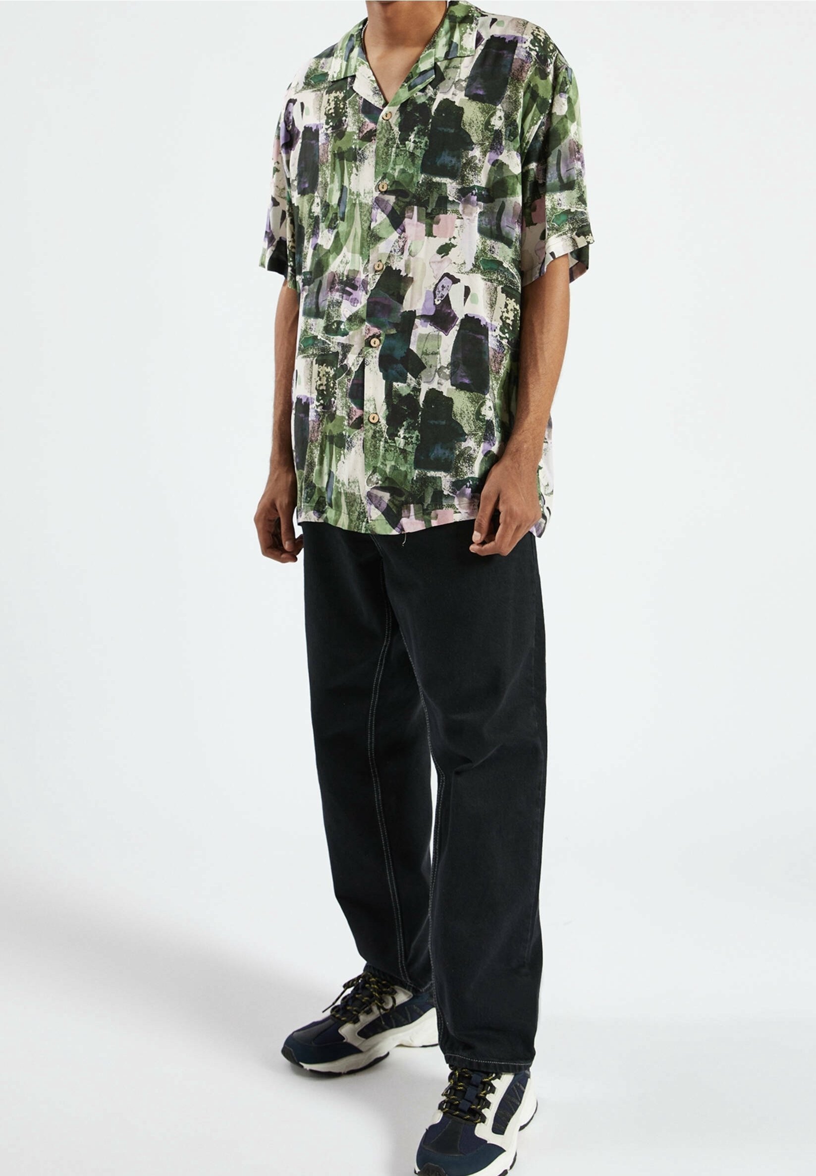 Camicia PULL&BEAR - nero screziato
