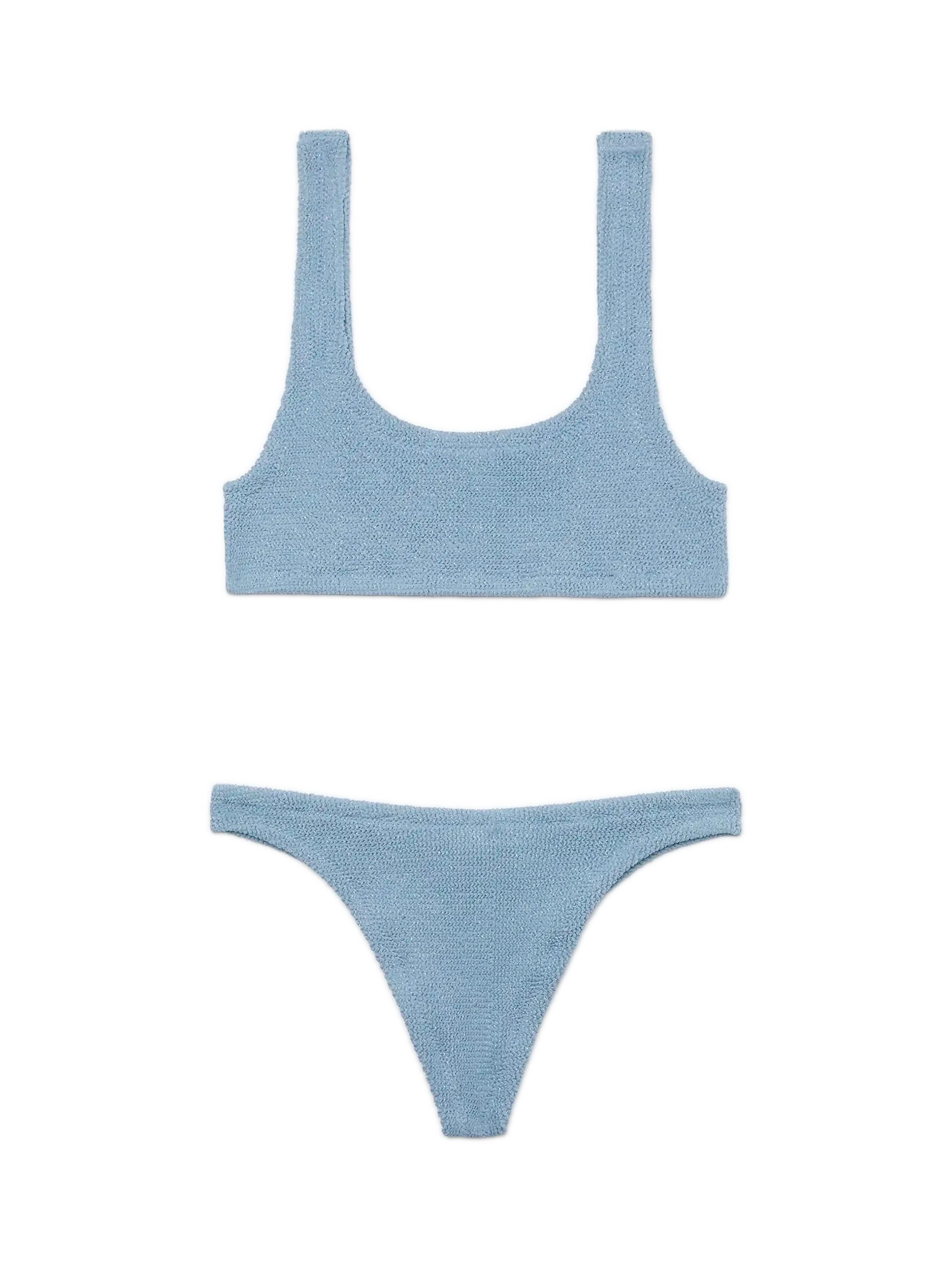 Naima Naomi bralette bikini in avioblauw crinkle lurex