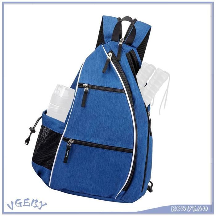 VGEBY Pickleball Bag Backpack with Adjustable Tennis Racket Bag for Badminton, Tennis, and Sports Set - Gray and Blue