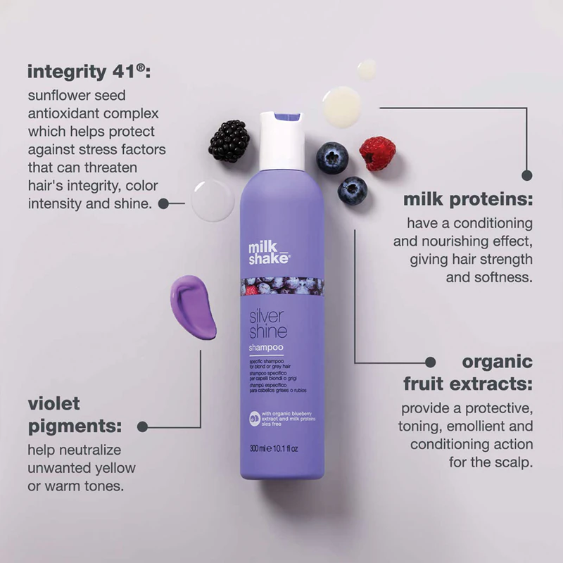 milk_shake® Silver Shine shampoo voor blond haar die gelige tinten neutraliseert