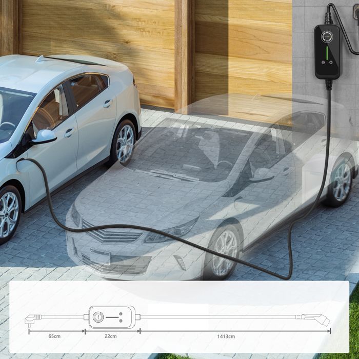 JATRHG Chargeur Voiture Electrique Portable 3.6KW-1.5KW 20M Type 2 monophase