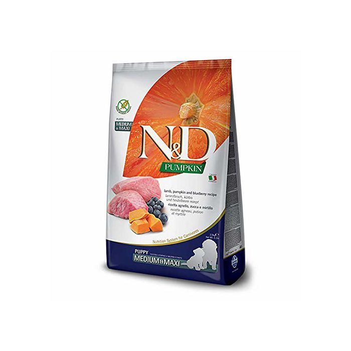Alimento para perros - N&D - Calabaza, cordero y arándanos - Cachorros medianos y grandes - 2,5 kg
