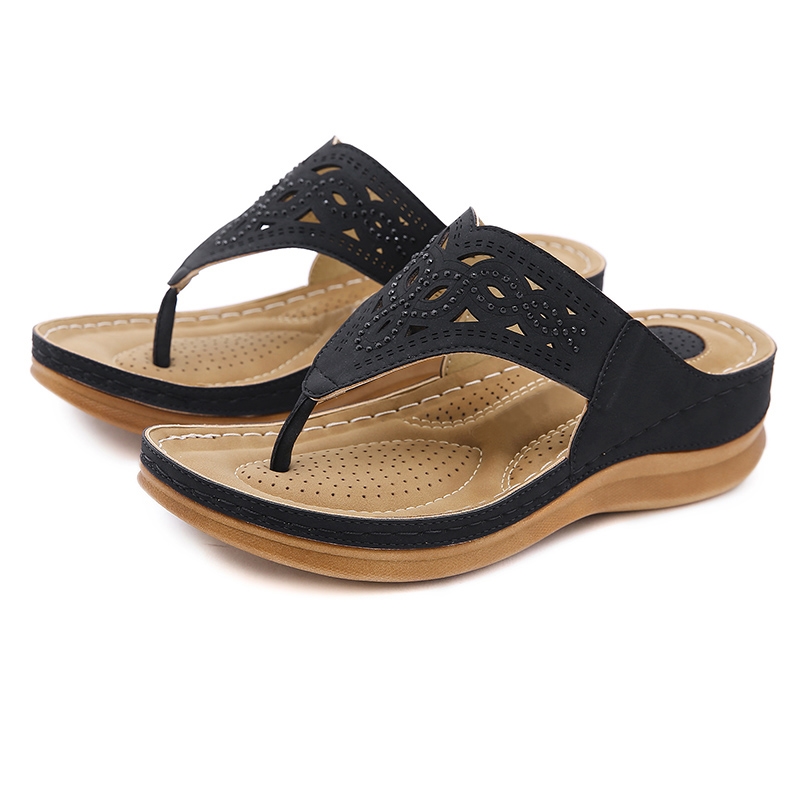 Nouvelles pantoufles à semelle épaisse et talon compensé, style européen et américain, pantoufles de plage gladiateur creuses pour l'été, modèle T2730 6