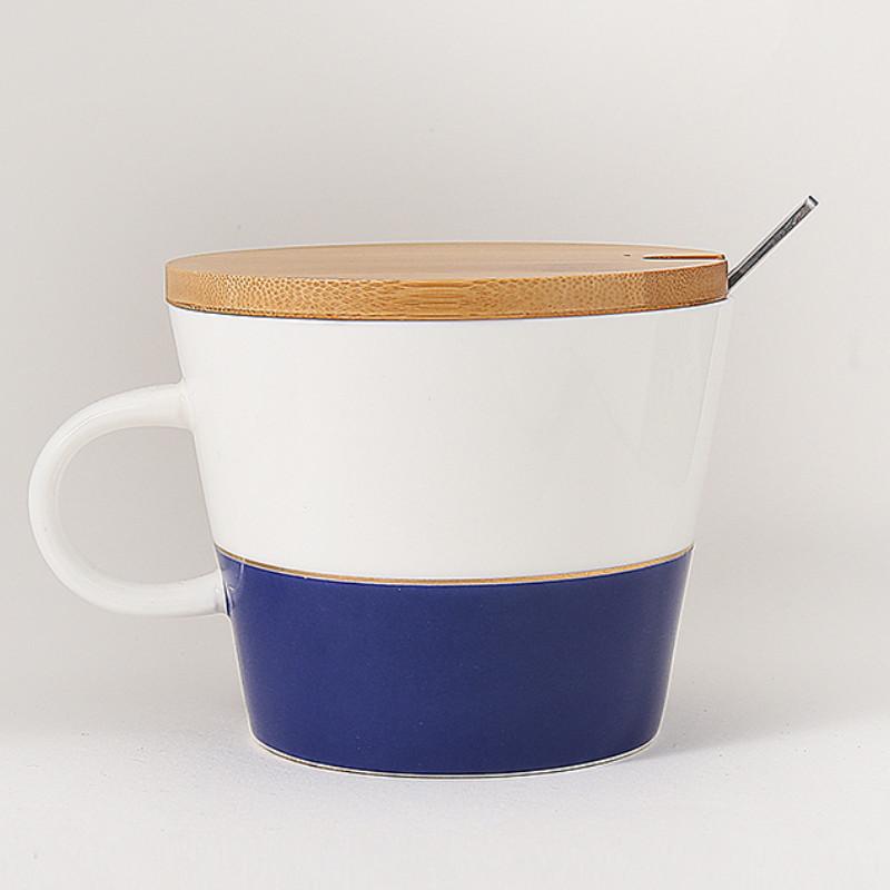 Tazza in ceramica retrò semplice con cucchiaio copritavolo, tazza da caffè in porcellana, tazza da espresso, latte, tazza da lavoro leggera originale MM50MK