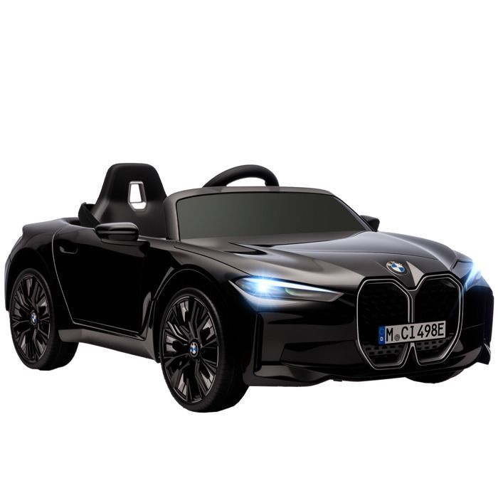 Children's Electric Ride-On Car - HOMCOM - Licensed BMW I4 12V - Remote Control MP3 Music Belt and Lights - 115x67x45 cm - Black
