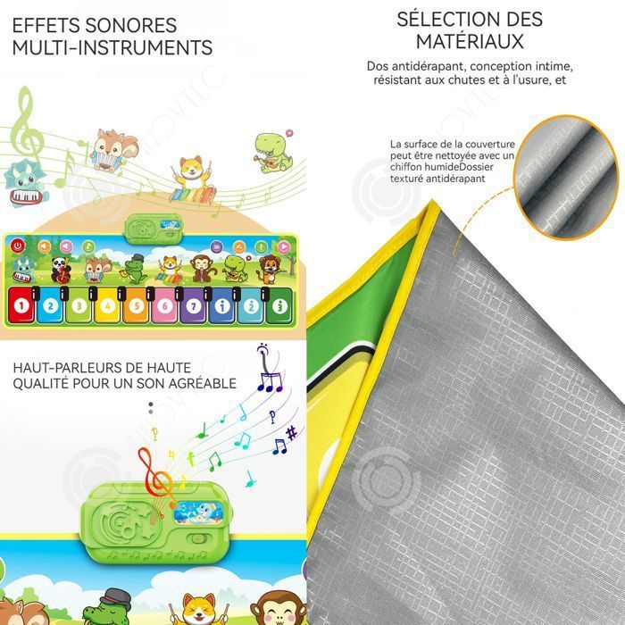 Alfombra de piano INN con 4 modos y 8 instrumentos musicales, alfombra de piano musical para niños, alfombra de teclado para el suelo, juguetes para niños pequeños.