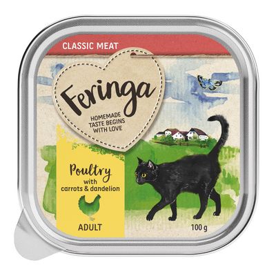 12 δίσκοι υγρής τροφής για γάτες Feringa Classis Meat Menu των 100 γρ. - Ειδική τιμή!*