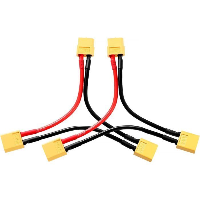 Set mit 2 XT60 Serie 2 Lipo-Adapterkabeln – Spannungsverstärkung – Stecker/Buchse – Für RC-Dynamikmodellierung
