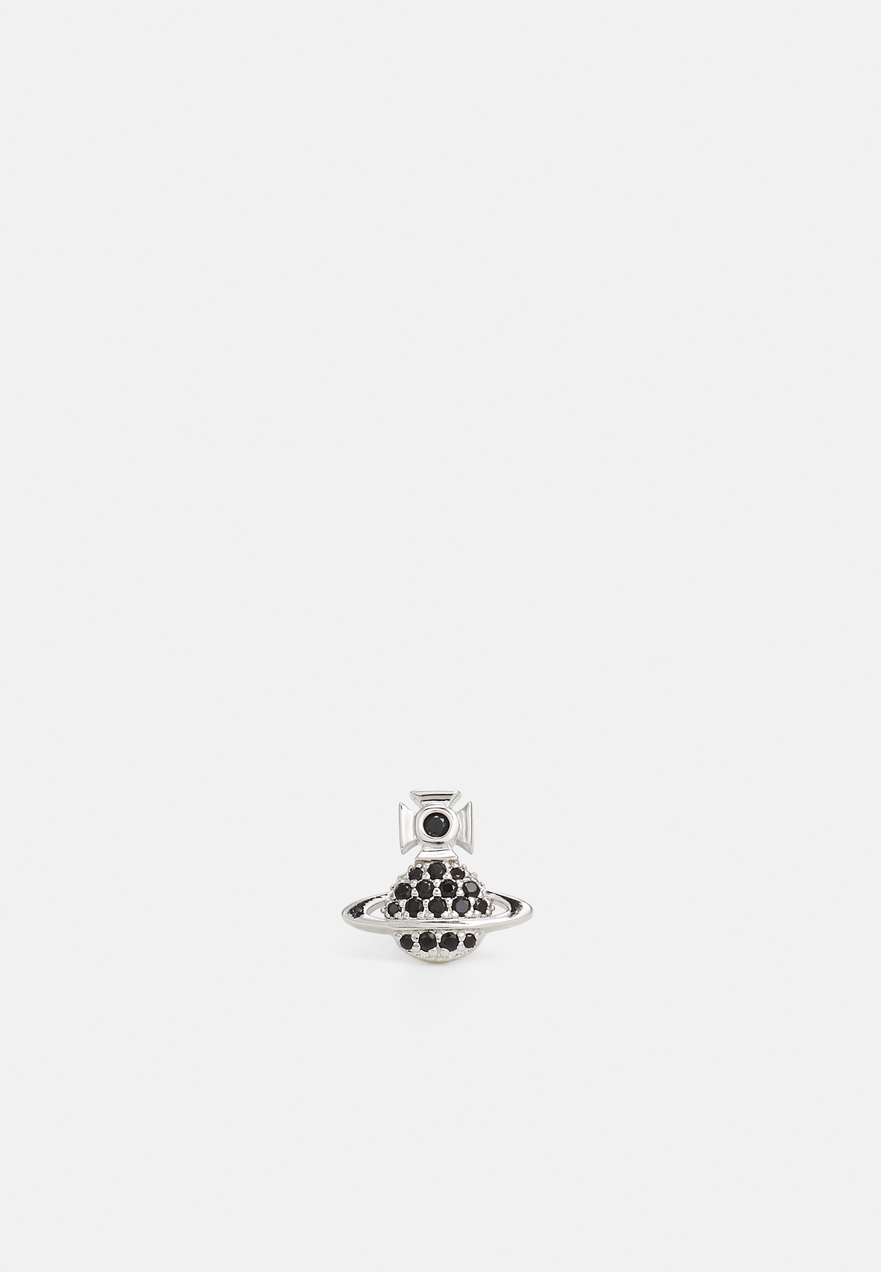 Vivienne Westwood TAMIA SINGLE STUD UNISEX - Enkele oorbel - zilverkleurig/zwart
