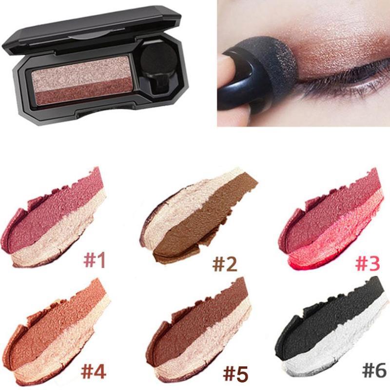 Palette de maquillage pour les yeux dégradée double couleur, effet paresseux, palette de fards à paupières pailletés, fards à paupières waterproof, cosmétiques scintillants