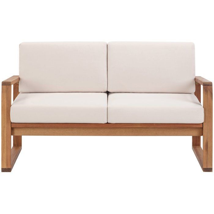 Salon de jardin en bois d'acacia FSC - PALAWAN - Table 80x55x29 cm - Beige - 4 personnes