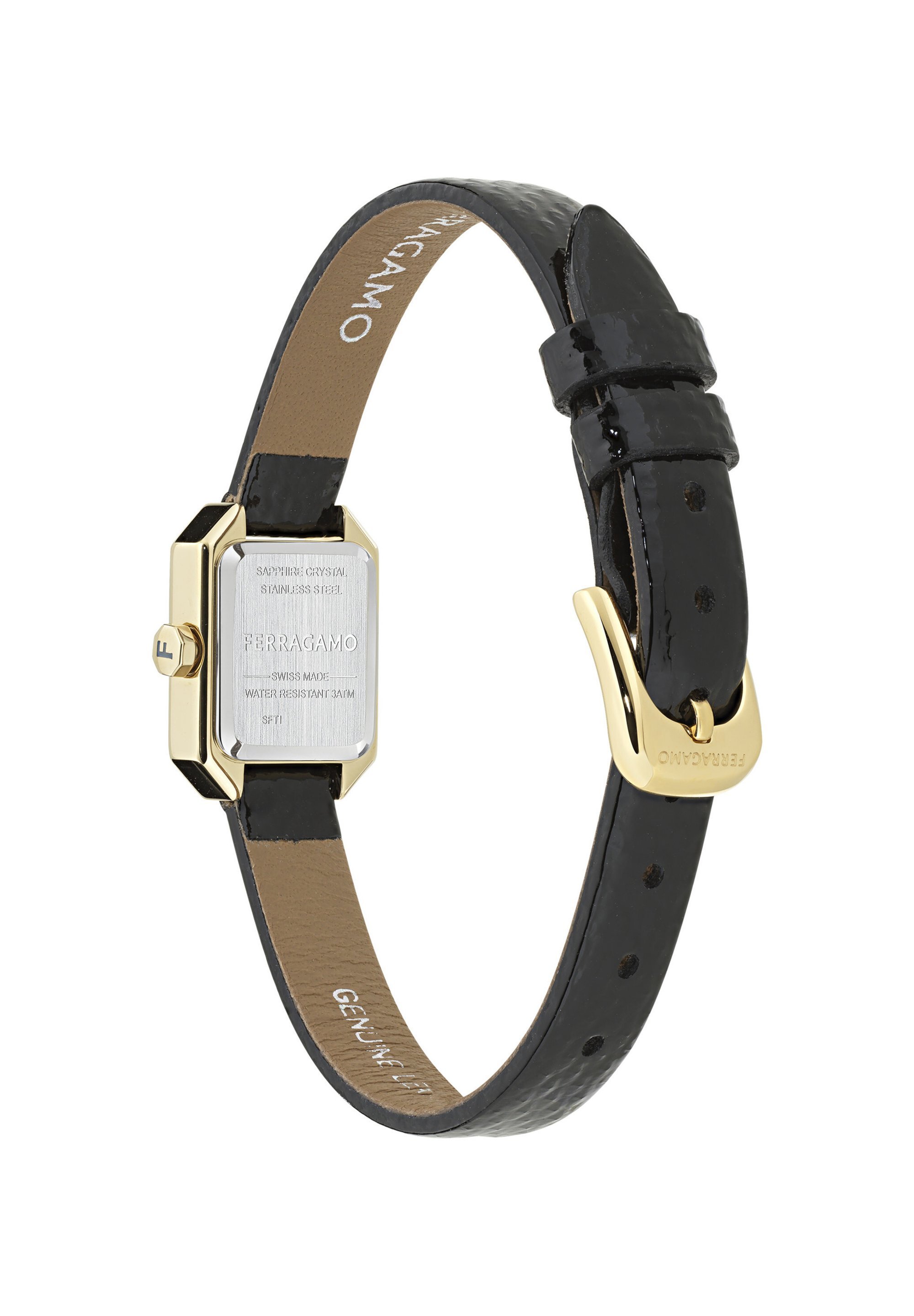 FERRAGAMO CRYSTAL TANK PETITE - Horloge - zwart