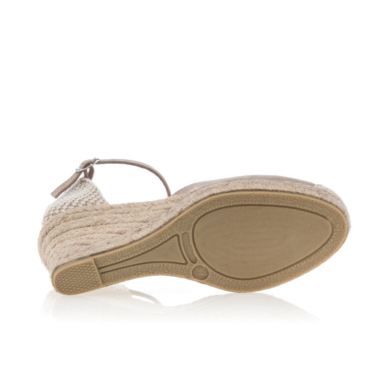 Beige espadrilles voor dames met touwzolen