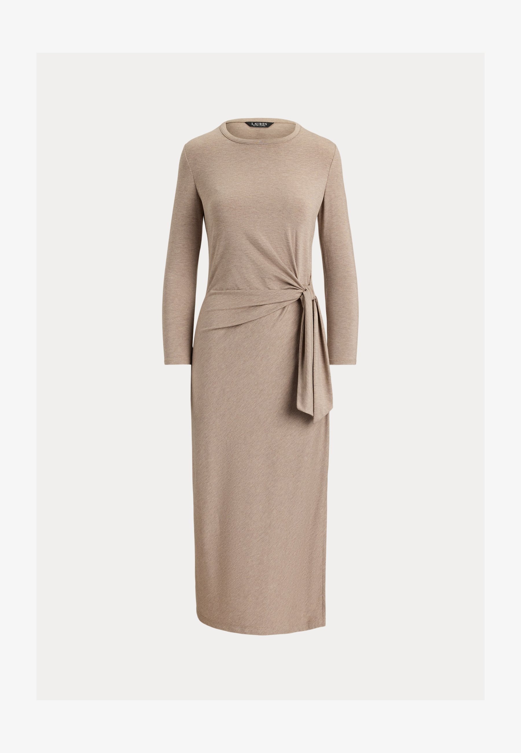 Robe midi Lauren Ralph Lauren en jersey stretch à nouer sur le devant - Robe en jersey - Gris chiné Adirondack