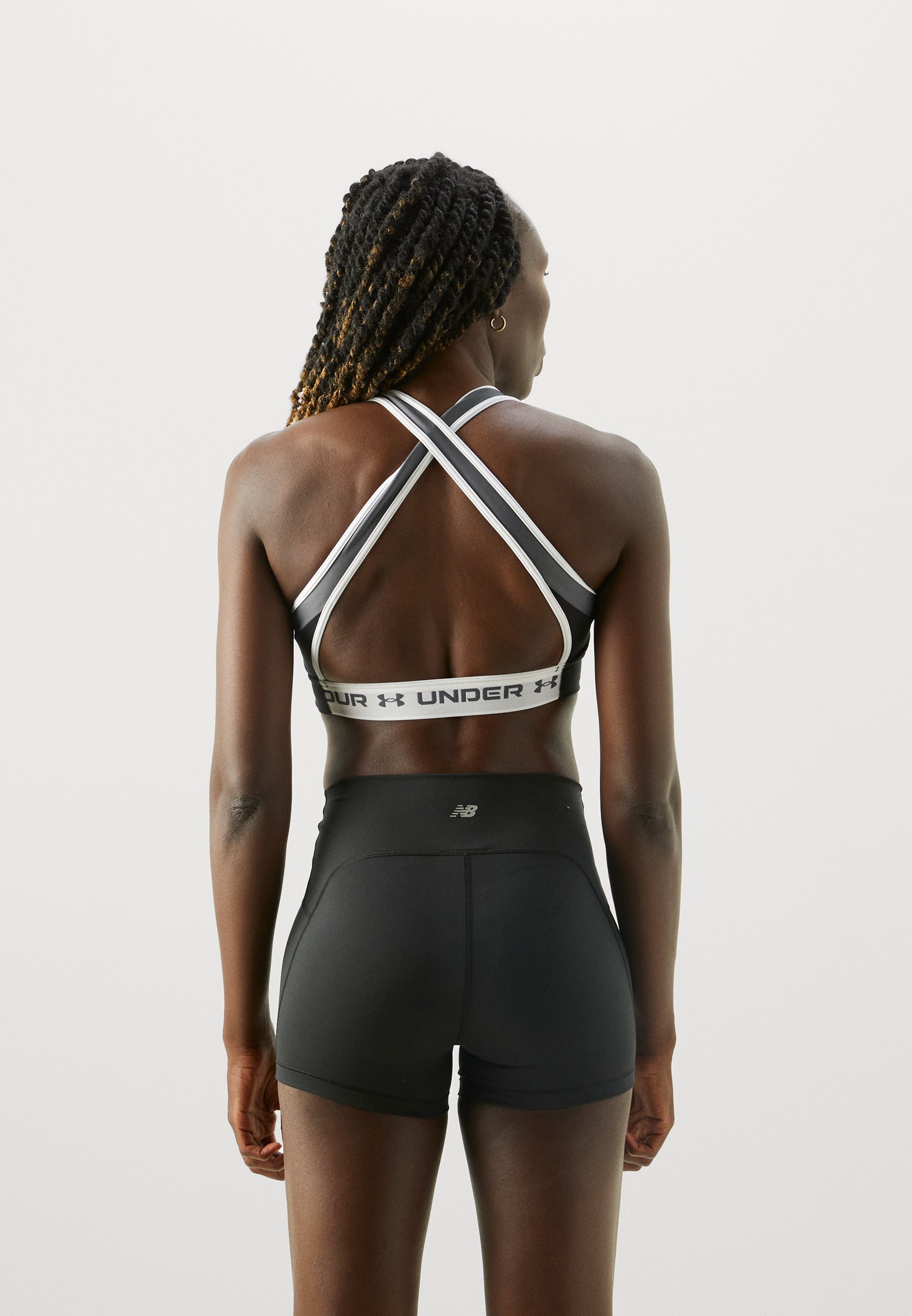 Reggiseno sportivo Under Armour CROSSBACK MID OPEN BACK - Supporto medio - nero/castlerock/bianco