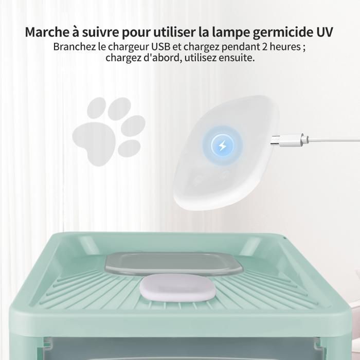 Maison pour Chat, Anti-odeurs, Bac à Litière avec Couvercle, Tiroir et Pelle à Litière, Stérilisationvert, HUOLE