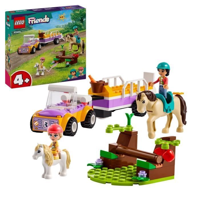 LEGO® 42634 Friends Hevos- ja poninvaunu, lelu, jossa on Liann, Zoya ja kaksi eläinhahmoa
