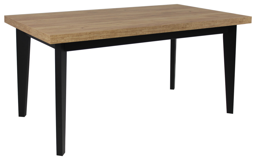 Stół Loft czarny rozkładany Dąb Craft 90x170/250