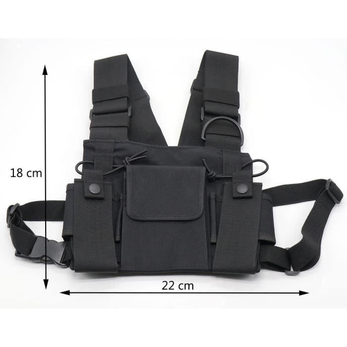 T4W Poche de Poitrine Sacs Harnais Paquet Sac a Dos Etui Pour Motorola Baofeng KENWOOD Walkie Talkie Radio
