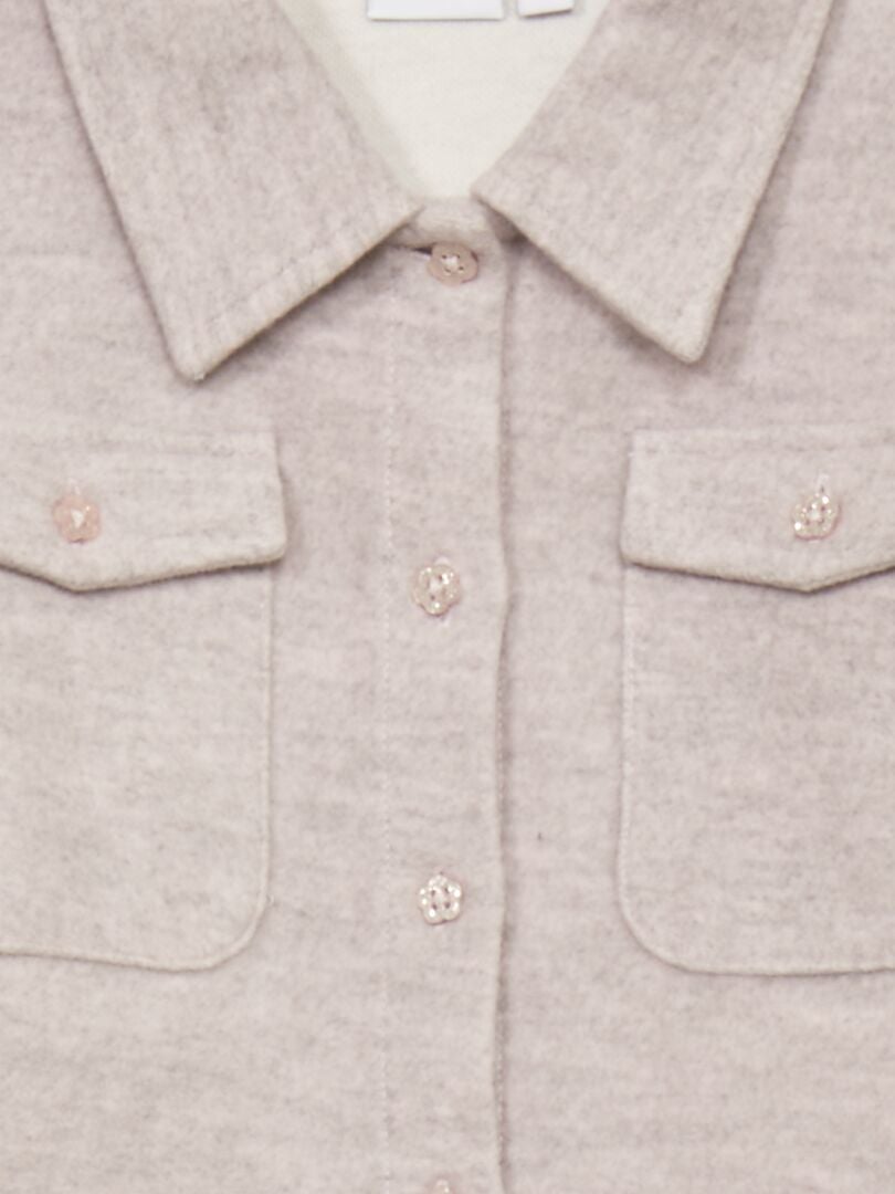 Zacht gebreid overshirt - PAARS