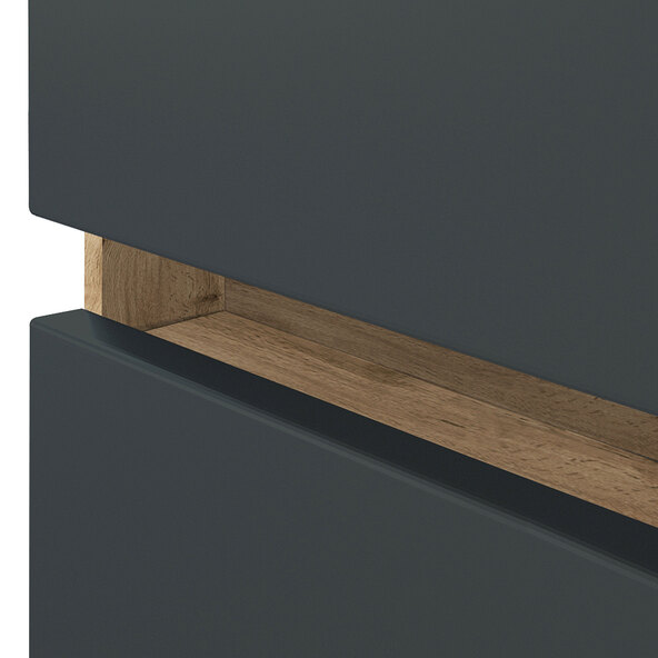 Waschtisch Lincoln, 80 cm, matt grau/wotaneiche