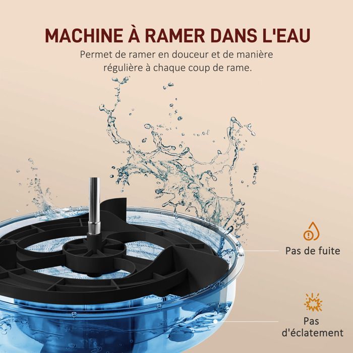 Vogatore ad acqua per interni - SPORTNOW - Pieghevole - 6 livelli di resistenza, schermo LCD multifunzione, supporto per tablet