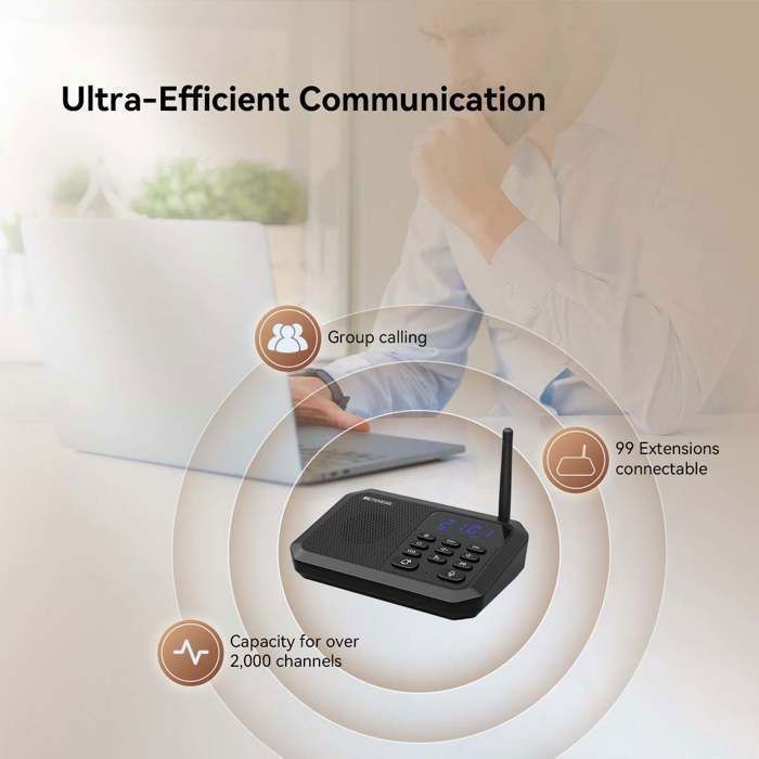 Retekess TH201 Long Range Wireless Two-Way Intercom (1600 m) for Businesses, Offices, Hotels and Homes