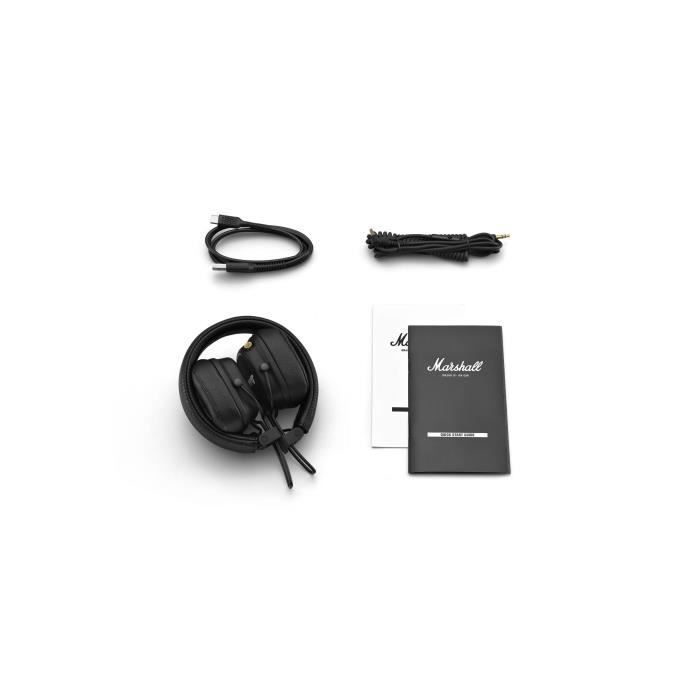 Fones de ouvido sem fio Bluetooth Marshall Major IV pretos