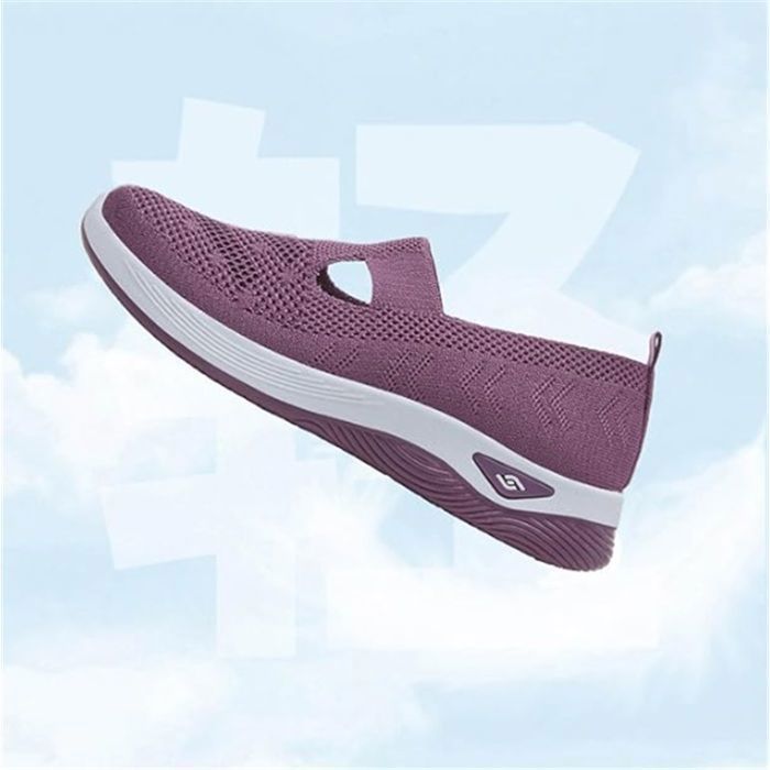 Zapatillas de senderismo, calzado ortopédico para mujer, zapatillas sin cordones para mujer, zapatos de plataforma para caminar, color rosa.