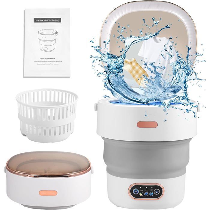 Mini washing machine 13L with spin cycle, 3 modes, for camping, underwear, baby