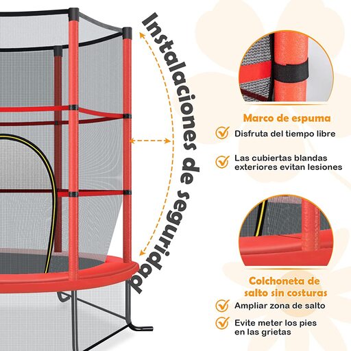 Costway 165 cm Trampolin mit Sicherheitsnetz